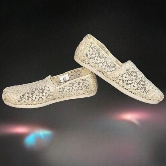 Toms womens cream Moroccan crochet Espadrilles flats - Picture 2 of 4